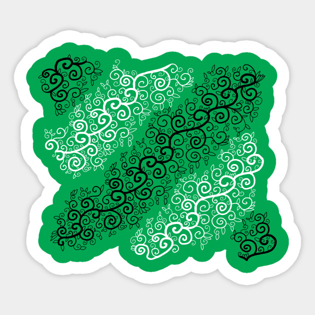 St Patrick's Day Irish Black and White Vine Pattern